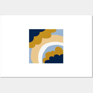 Pie in the sky - vanilla ice, mustard, navy and off white Posters and Art